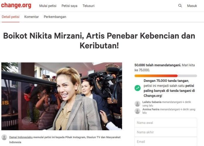 Boikot Nikita Mirzani