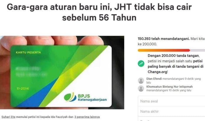 Petisi Tolak JHT 56 TAHUN