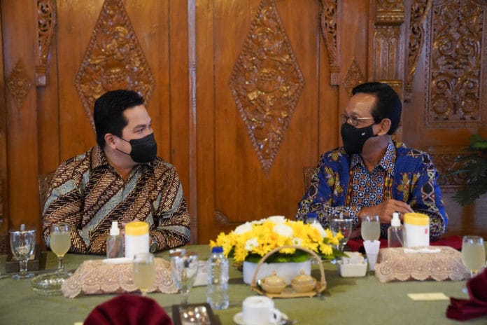 Menteri BUMN Erick Thohir dan Sri Sultan Hamengkubuwono X