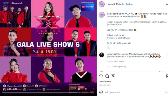 Lirik Lagu Kota Danar di X Factor Gala Show 6 (Link Live Streaming)