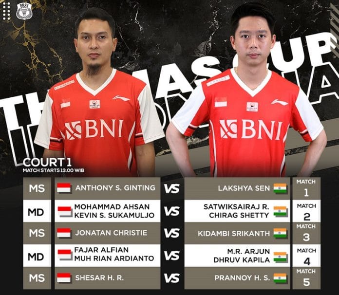 Link live streamin final Piala Thomas 2022