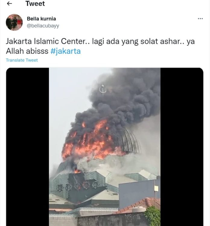 Masjid Islamic Center Kebakaran