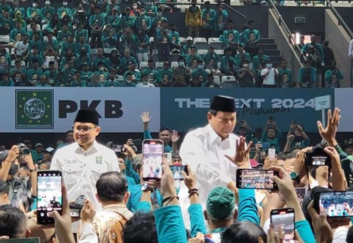 Ketua Umum PKB Muhaimin Iskandar dan Ketua Umum Gerindra Prabowo Subianto