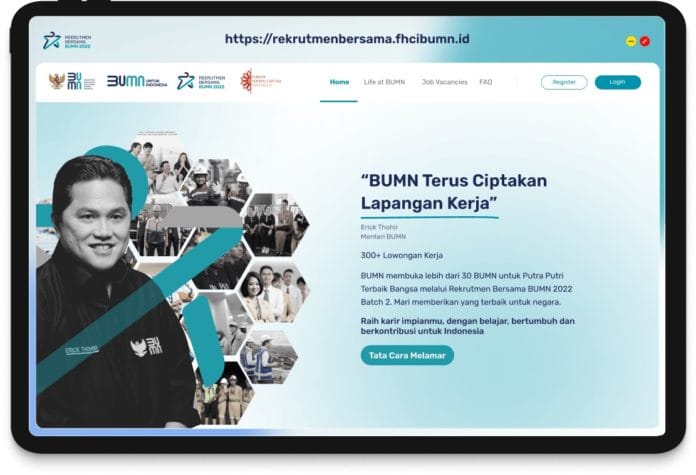 Rekrutmen Bersama BUMN 2022 gelombang yang menyediakan lowongan kerja di 30 BUMN.
