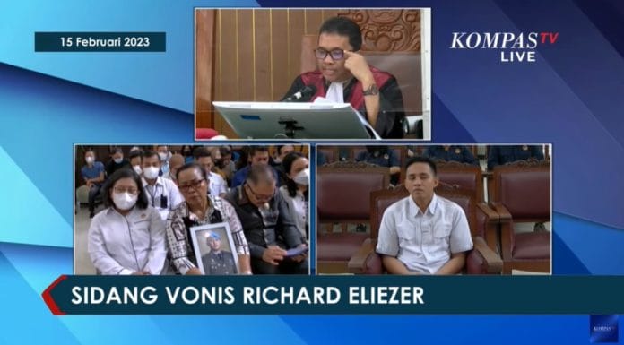 Sidang pembacaan vonis hakim untuk Richard Eliezer alias Bharada E di PN Jaksel.