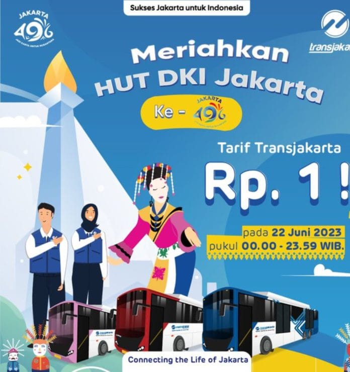 HORE! HUT DKI Jakarta ke-496 Naik BRT TransJakarta CUMA Rp 1 Tanpa Syarat Apapun, Ada Saldo Minimalnya