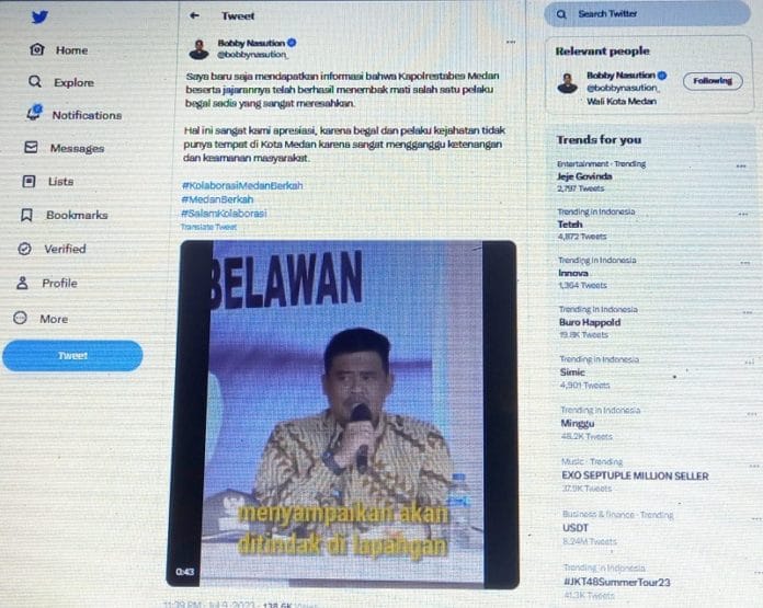 Wali Kota Medan Bobby Nasution