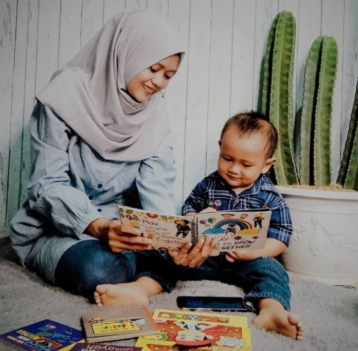 Ilustrasi belajar baca Akun Instagram @diniastriani14