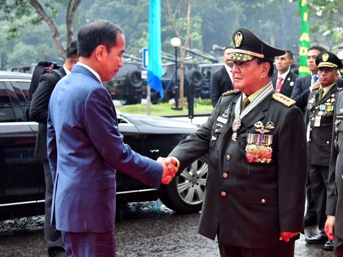 Presiden Joko Widodo (Jokowi) dan Menhan Jenderal (Purn) Prabowo Subianto.