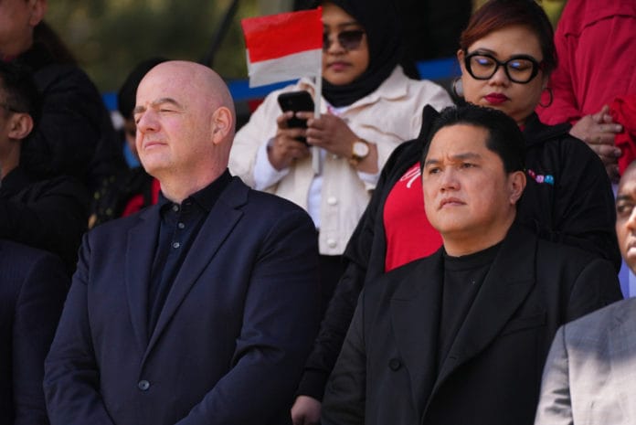 Presiden FIFA, Gianni Infantino dan Ketua Umum PSSI, Erick Thohir.