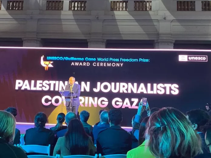 Upacara penghargaan Penghargaan Kebebasan Pers Dunia Guillermo Cano UNESCO [SummerDHarlow/Twitter]