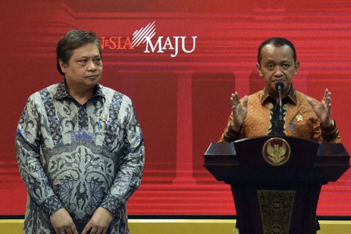 Menteri Investasi/Kepala BKPM Bahlil Lahadalia dan Menko Perekonomian Airlangga Hartarto./setkab.go.id
