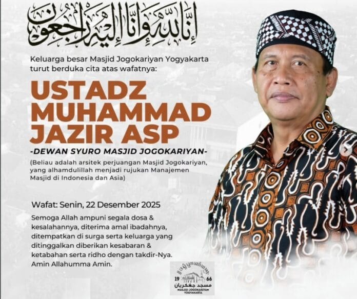 Ketua Dewan Syuro Masjid Jogokariyan Ustadz Muhammad Jazir Meninggal Dunia